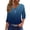 Dark Blue, variant on Women's Gradient Color Block V-Neck 3/4 Sleeve T-Shirt with Button Trim, Modern Casual Top for Art Galleries or Casual Fridays,Dark Blue S