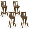 thumbnail image 1 of Costway Set of 4 Bar Stools 30" Swivel Bar Chairs with PE Rattan Backrest & Footrest, 1 of 9
