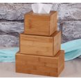 thumbnail image 4 of Cubierta cuadrada de madera para caja de pañuelos de bambú - Dispensador de cubos ecológico - Soporte/organizador decorativo para baño, escritorio de oficina y automóvil (bambú) 11,8*12*8,8 cm ER, 4 of 6