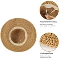 thumbnail image 4 of Zhengup Womens Floppy Straw Sun Hat Foldable Packable Wide Brim Summer Beach Hat Crochet Bucket Hat, 4 of 6