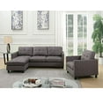 thumbnail image 3 of ACME Ceasar Sectional Sofa (Rev. Ottoman) - - Gray Fabric, 3 of 5