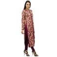 thumbnail image 5 of Bimba Women's Floral Winter Tunic Indian Kurta Long Straight Kurti Full Sleeve, 5 of 8