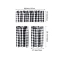 thumbnail image 3 of 3pcs Cafe Curtain Set, One Top Valance and Two Lower Panels, Light Filtering Thermal Window Covering for Kitchen Bathroom Basement Laundry Room and Small Windows, B-Black, 3 of 9