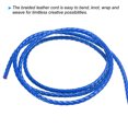 thumbnail image 4 of Cordón de cuero trenzado, cuerda de cuero genuino trenzado plegado para manualidades, fabricación de joyas, collar, pulseras de 2.2 yardas azul, 4 of 7