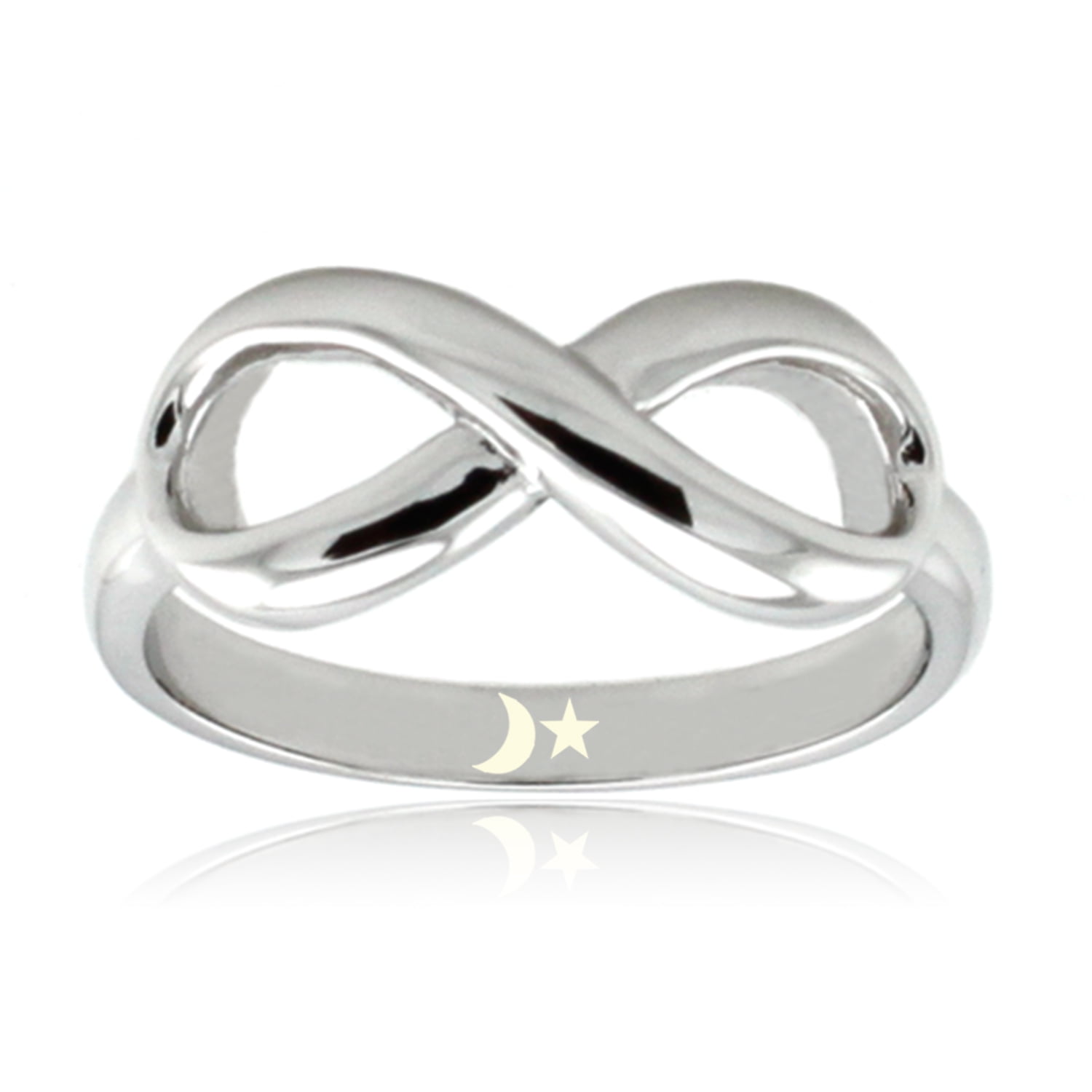 Sterling Silver Moon Star Icon Engraved Infinity Ring Walmart