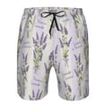 thumbnail image 3 of Goofa Lavender Flowers Printed Mens Swim Trunks Summer Quick Dry Short Beach Swimwear Bathing Suits-X-Large, 3 of 9