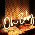 thumbnail image 4 of LINLIN Oh Baby Neon Light Signs, LED Neon Sign Wall Decor with Power Adapter& Dimmable Switch Neon Lamp for Party Wedding Home Decor Kid Bedroom Bar, 4 of 8