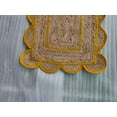 thumbnail image 5 of 3'X5' Yellow Scalloped rug ,Yellow border Home Decor Scalloped Jute rug scallop rug Bohemian rug With olive green Outlines,, 5 of 8
