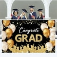 Black And Gold Graduation Backdrops Banner Congrats Grad Sign Banner