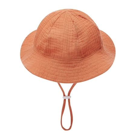 

Baby Summer Bucket Hat Infant Boys and Girls Soft Sun Protection Wide Brim Fisherman Hat with Adjustable Drawstring