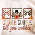 thumbnail image 2 of Gobble Gobble Till You Wobble Embroidered Sweatshirt, Funny Thanksgiving Turkey Embroidery Shirt, Thankful Gifts, Fall Season Tee, 2 of 5