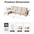 thumbnail image 3 of 132'' Oversized L Shaped Cloud Modular Sectional Sofa with Storage, Modern Chenille 5 Seat Convertible Sectional Couches for Living Room, Beige, 3 of 5