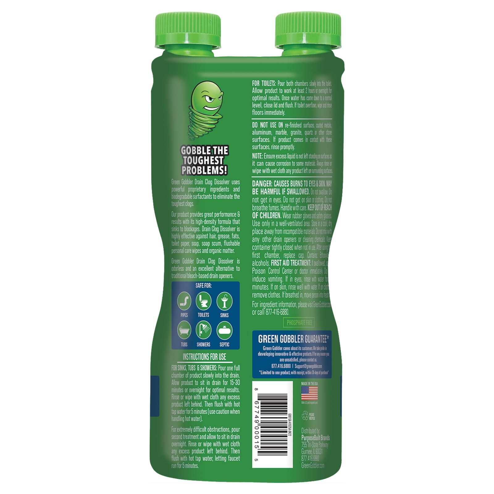 XionLab Safer Greener Drain Clog Remover Industrial-Strength Liquid Drain  Cleaner for Hair Grease Septic Safe Odorless Biodegradable for Bathroom Sink  Bath Tub Shower Drain 32 oz 1 Bottle