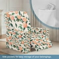thumbnail image 3 of FKELYI Recliner Chair Slipcover 4 Pcs Covers for Reclinging Armchair Peach Leaf Print Non-Slip Breathable Fitted Sofa Couch Covers Furniture Decor Protector, 3 of 7