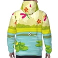 thumbnail image 7 of Xecao Two Frogs Are Sitting On Water Lilies Pattern Men's Adult Pullover Hoodie,Hooded Sweatshirt-Large, 7 of 7