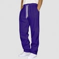 thumbnail image 2 of Ccpelsie Men's Spring Cotton Sweatpants with Pockets Open Bottom Yoga Pants for Men Lounge Pants for Athletic Workout Casual(Purple,M), 2 of 5