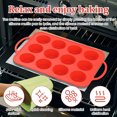 thumbnail image 4 of 2 Pcs Silicone Muffin Pan for Baking 12 Cup Nonstick Cupcake Pan Small Silicone Cupcake Mold with Metal Reinforced Frame BPA Free, 4 of 9