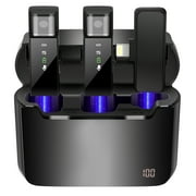 GEEDIAR Wireless Lavalier Microphone for iPhone iPad with Charging Case for YouTube TikTok Video Recording Noise Cancellation 2 Pack