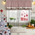 thumbnail image 6 of Farmhouse Valances for Windows, Decorative Rod Pocket Window Valance Curtains, American Country Star Barn Red Brown Plaid Berry Short Curtain Drapes for Kitchen/Living Room, 2 Panels, 42" W x 12" L, 6 of 8