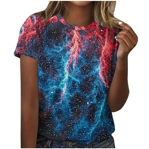 Camisetas Casuales de Manga Corta con Cuello de Tripulación Impresa de San Valentín Tee Gráfica Ligera Top 95% Poliéster 5% Elastano para el Uso Diario, Camiseta de Moda Cómoda
