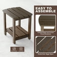 thumbnail image 5 of Indoor Outdoor Mid-Century Weather-Resistant Pine Wood Rectangle End Table, Dark Brown (2PCS), 5 of 9