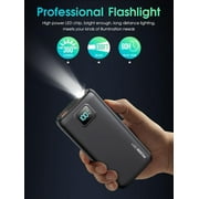 Portable Charger ,40000mAh Power Bank PD 30W Quick Charging, Flashlight for Camping or Emergency Use,LED Power Percentage Display(Carbon Black)