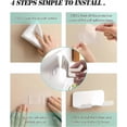 thumbnail image 2 of Universal Hair Dryer Holder, Blow Dryer Hanger Wall Mount for Hair Dryer Hook with Plug&Cord Organizer Self Adhesive for Cabinet Bathroom(2 Pack White), 2 of 11