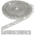 thumbnail image 3 of 6 Yards Self Adhesive Rhinestone Ribbons,Bexikou 2 Rolls Diamond Ribbon Crystal Ribbon Roll,Rhinestone Ribbon Crystal Car Sticker for DIY Art Crafts Car Phone Decoration (Silver), 3 of 7