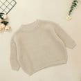 thumbnail image 2 of Generic Baby Girl Boy Solid Knit Cotton Sweater Blouse Pullover Sweatshirt Warm Crewneck Long Sleeve Top Fall Winter Clothes for Toddler(9-12 Months,Coffee), 2 of 4