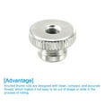 thumbnail image 4 of Uxcell Knurled Thumb Nuts 12Pcs M5 Carbon Steel Nut High Head Through Hole, Silver, 4 of 5