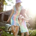 thumbnail image 4 of PatPat Family Matching Outfits Pink Dress for Women Women L Tie Dye Short-sleeve Bodycon T-shirt Dress for Mom and Me, Women Dress, 4 of 6