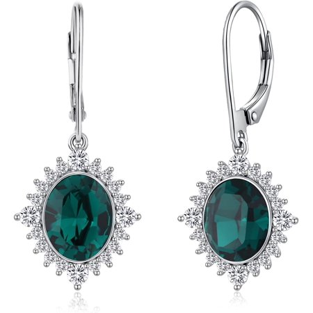 Drop Earrings 925 Sterling Silver Teardrop Earrings with 5A+ Cubic Zirconia Lever Back Drop Earrings Gift for Her[b862]