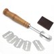 thumbnail image 2 of Lame de pan hecho a mano de primera calidad para cuchillo de puntuación de masa, cubierta protectora de cuero auténtico de repuesto para herramienta de corte, 2 of 5