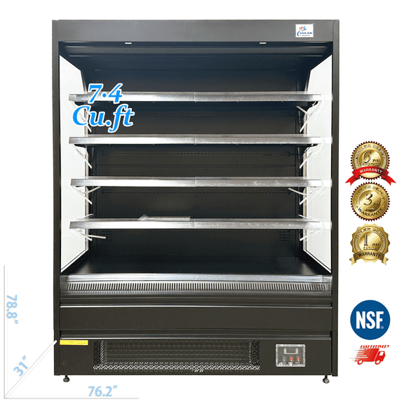 Cooler Depot 60" Open Air Merchandiser, 7.4 cu ft, 240V, Refrigerator