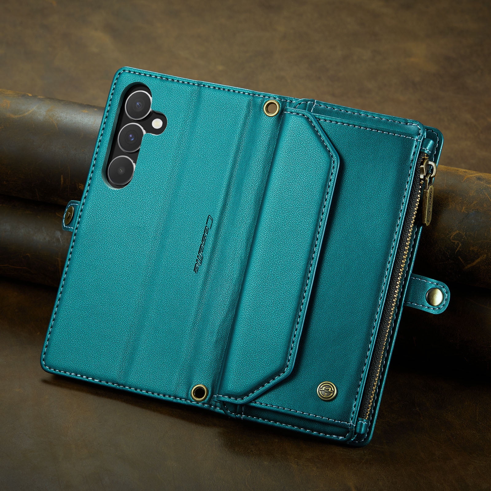 TECH CIRCLE Wallet Phone Case for Samsung Galaxy S24 (6.2") 2024 - Stylish Crossbody Phone Case with Shoulder/Wrist Straps, Lightweight PU Leather Cover with Card Slots & Pocket, Green