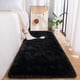 thumbnail image 1 of Alfombra esponjosa para recámara, sala de estar, alfombra de área de pelo negro de 2 x 6 pies, alfombra suave y mullida para mesita de noche, cuarto de niños, recámara universitario,Negro, 1 of 7
