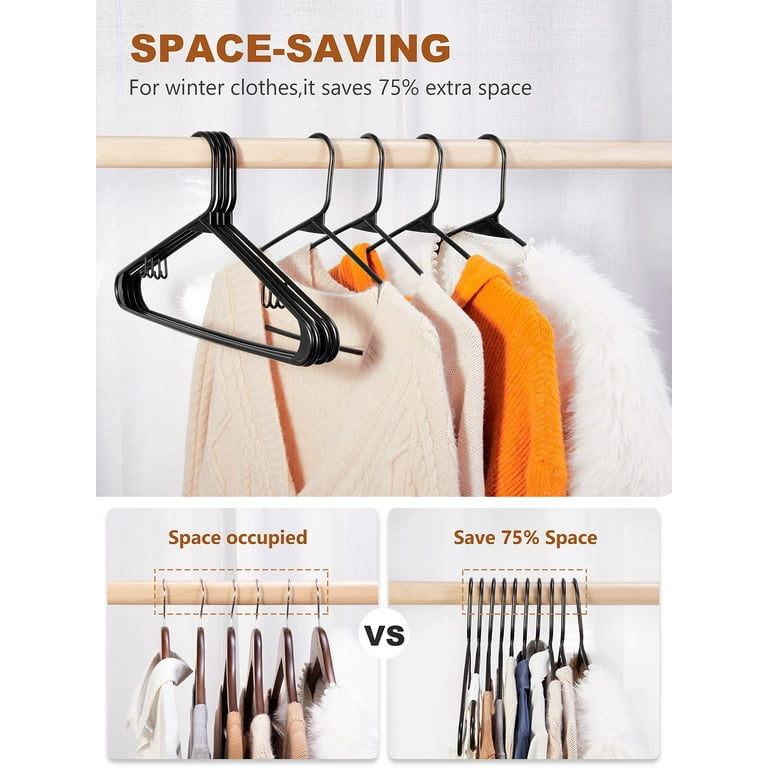 ACSTEP Plastic Hangers with Hooks Plastic Clothes Hangers for Space Saving Durable 60 Pack Gray Walmart