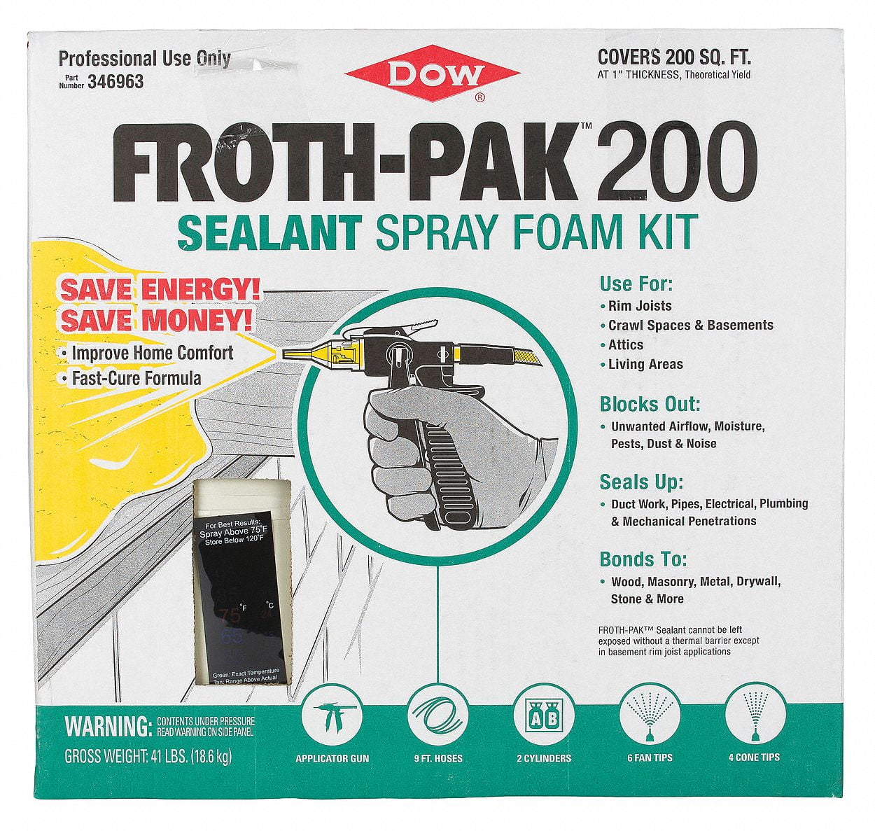 FrothPak Foam Sealant Kit,Cream,41 lb 12031949