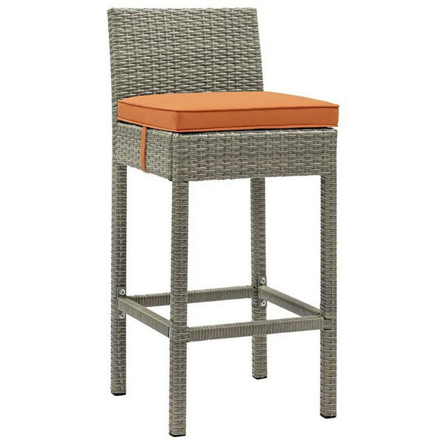 Modway Conduit Tabouret de Bar de Patio 30 Pouces" en Gris Pâle et Orange
