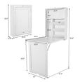 thumbnail image 3 of Giantex Wall Mounted Desk, Floating Desk, Folding Wooden Convertible Writing Desk w/Storage Area for Space Saving, White, 3 of 6