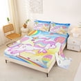 thumbnail image 2 of Metsweet Dreamy Unicorn Bed Sheets 4-Piece, Kawaii Rainbow Hot Air Balloon Full Size Sheets,1 Fitted Sheet, 1 Flat Sheet and 2 Pillowcases, 2 of 5