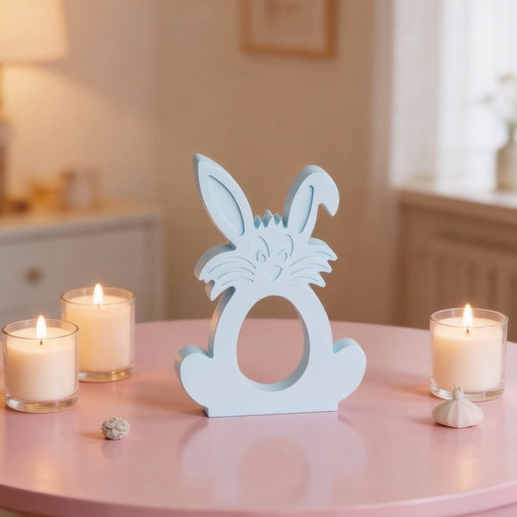 ddioayh Silicone Mold Easter Folded Ear Bunny Hollow Design DIY Aromatherapy Candle Plaster Craft Mold for Holiday Decorations and Gifts