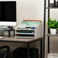 thumbnail image 2 of Mind Reader Desktop Organizer, Vertical File Holder, Paper Trays, Office, Plastic, 12.5"L x 11.75"W x 9.5"H, Beige, 2 of 7