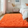 thumbnail image 4 of ZENELESS Indoor Fluffy Rug,5x7 Orange Fuzzy Non-Slip Carpets for Living Room Bedroom Home Decor, 4 of 7