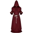 thumbnail image 3 of Monje Sacerdote Medieval Traje Elegante Vestido Con Capucha Robó Fiesta Constata Vino Rojo S Soledad Vestido de sacerdote, 3 of 10