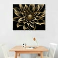 thumbnail image 2 of JEUXUS Dahlia Flower Framed Posters Plant Floral Canvas Wall Art, Black and Gold Dahlia Petal Pictures Paintings for Living Room Bedroom Bathroom, 16x12 Inch Modern Office Artwork Decor, 2 of 4