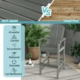 thumbnail image 5 of Costway Outdoor HDPE Bar Height Stool Patio Tall Chair Armrest Footrest All Weather Grey, 5 of 8