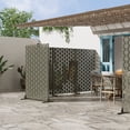 thumbnail image 3 of MAYEERTY 72×47" Outdoor Gray Olive Metal Privacy Panel Screen for Backyard & Garden, Geometric Square Pattern, 3 of 10