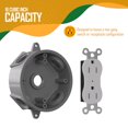 thumbnail image 4 of 5 Hole 1/2-Inch or 3/4-Inch Weatherproof Round Electrical Outlet Box, Include 5-1/2 in. Reducer Bushings & 4-3/4 in. Closure Plugs, UL Listed, Gray (, 4 of 7