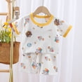 thumbnail image 2 of Zshosam Boys Summer Pajamas Shorts Set Pajamas for Toddler Baby Boys Girls Snug Fit Pajamas Short Sleeve Sleeper Size 6 12 Months,(Yellow 6-12 Months), 2 of 6